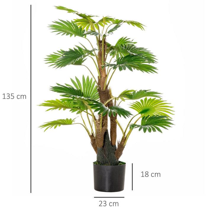 Artificial Tropical Palm Tree, 135cm, Indoor/Outdoor Decor