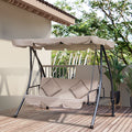 2-in-1 3 Seater Patio Swing Chair Lounger With Cushions Outsunny