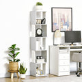 5 Shelf Bookshelf, 33W x 28D x 161H cm, Light Grey/White Homcom