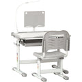 Kids' Activity Desk Set with USB Lamp & Drawer, Grey/White Homcom