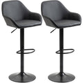 Swivel Barstools Set of 2, PU Leather, Steel Base Homcom