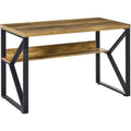 Home Office Desk, Shelf, Computer Table, Black/Brown Homcom