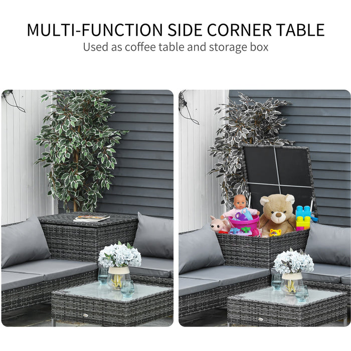 Modern 3 Piece Outdoor Rattan Set - Sofa, Love Seat, Table