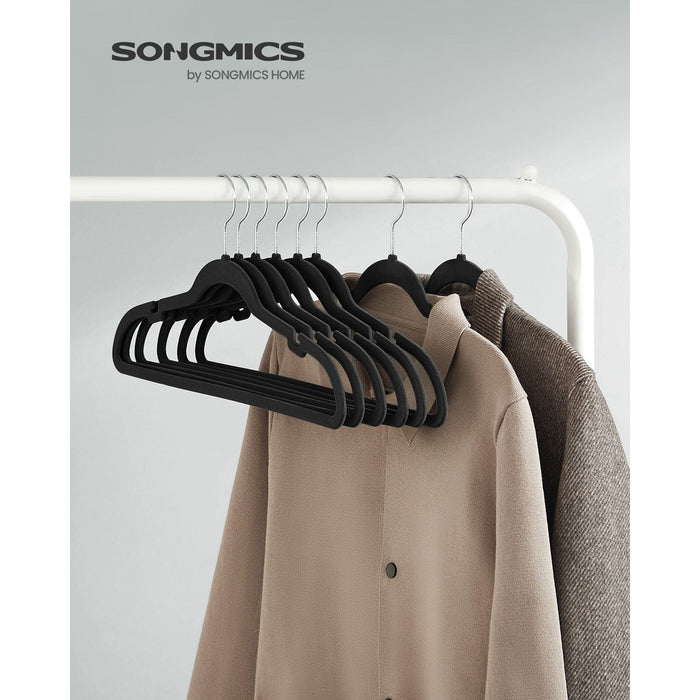 Songmics Black Velvet Clothes Hangers, Pack of 50
