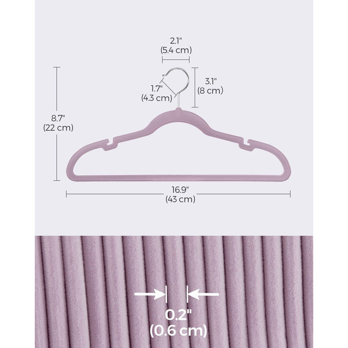 Songmics Purple Velvet Clothes Hangers, Pack of 50