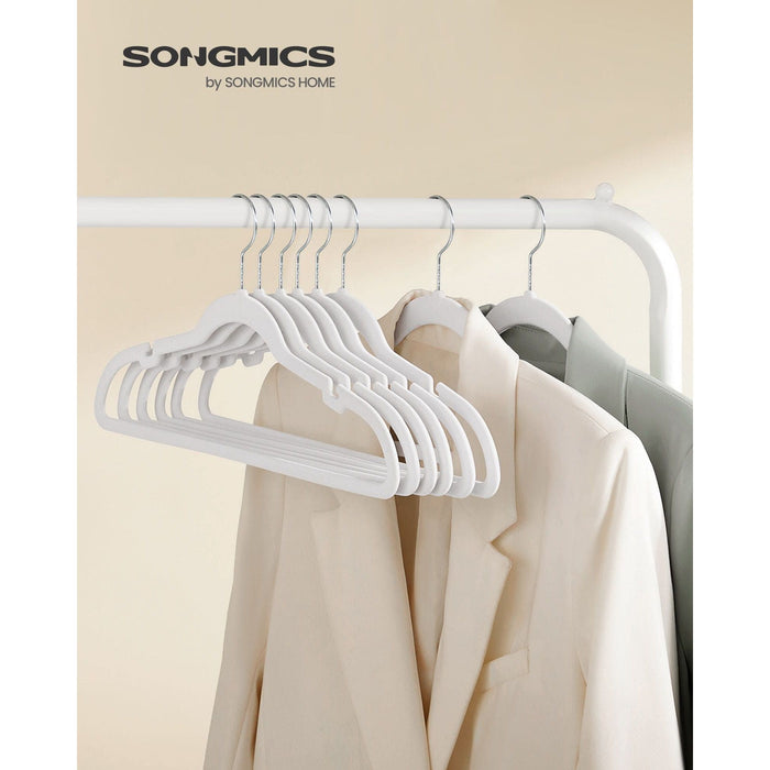 Songmics White Velvet Coat Hangers, Pack of 50