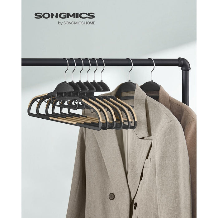 Songmics Non Slip Coat Hangers, Black/Brown (Pack of 20)