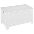 White Wooden Storage Box, Lid & Safety Hinges Homcom