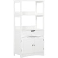 White Freestanding Bathroom Floor Cabinet Kleankin
