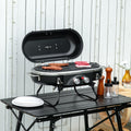 Foldable 2 Burner Gas BBQ Grill, Table Top Outsunny