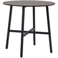 85cm Round Wooden Dining Table, Rustic Brown Homcom