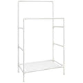 Double Rails Clothes Rack With Shelf, White SONGMICS