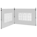 Outsunny Gazebo Side Panels, Sides Replacement with Window for 3x3(m) or 3x4m Pop Up Gazebo, 2 Pack, White Outsunny