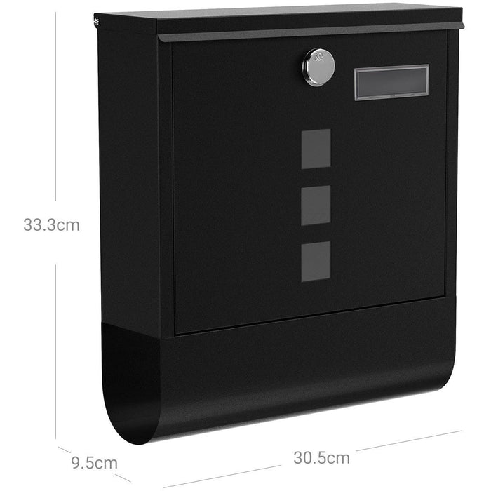 Post Box For House With Lock, Black