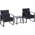Rattan Bistro Set For 2 Outsunny
