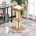 91cm Cat Tree, Sisal Post, Play Tower, Perch, Lamb Cashmere Pawhut