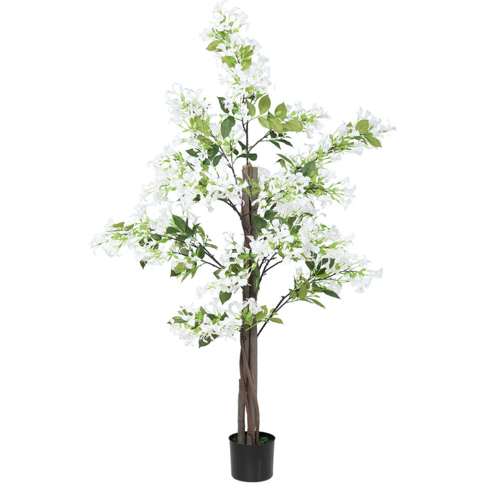 Artificial Honeysuckle Plant in Pot, White/Green
