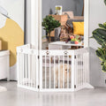 Freestanding Pet Gate, Folding Design, 204 x 61cm, White Homcom