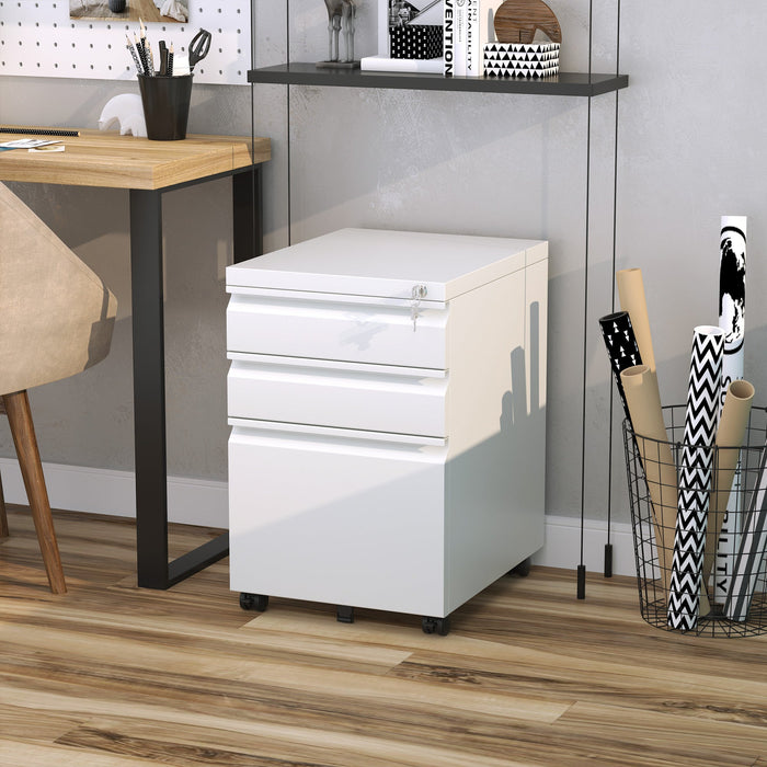 Lockable Vertical File Cabinet with 3 Drawers & Anti-tilt