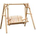 2 Seater Wooden Garden Swing Chair Outsunny
