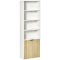 Narrow Bookcase With Cupboard, 5 Shelves, 59W x 29D x 180Hcm Homcom