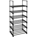 6 Tier Metal Shoe Rack, Black SONGMICS