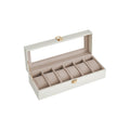 Songmics Watch Box For 6 Watches White Leather Songmics
