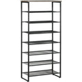 8-Tier Shoe Rack for 21-24 Pairs, Black & Grey Homcom