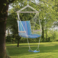 Outdoor Hammock Chair - Wooden Footrest, Armrest - Cotton Outsunny