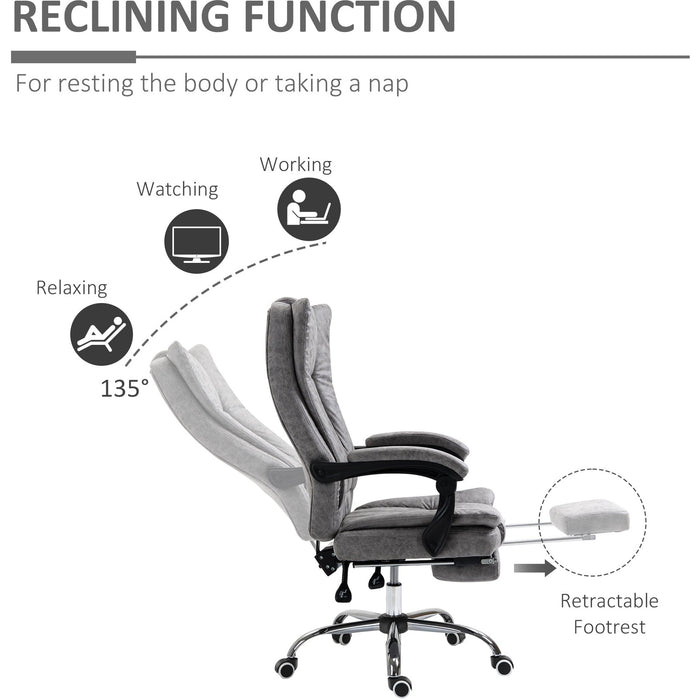 Reclining Executive Desk Chair, Grey