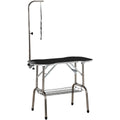 Folding Pet Grooming Table With Arm, Black Pawhut