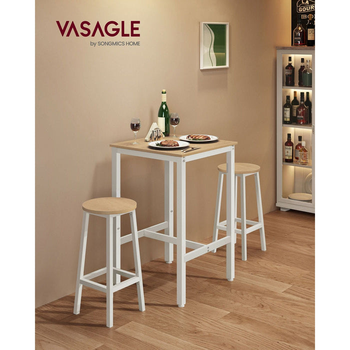 Vasagle Small Breakfast Table Oak White 60x60x92cm