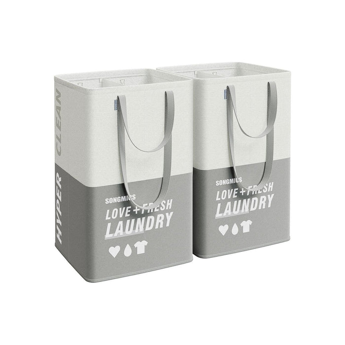 Laundry Sorting Baskets, Light Grey, 2 Pack