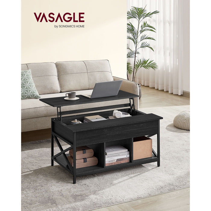 Vasagle Coffee Table With Lift Top And Storage Grey Black