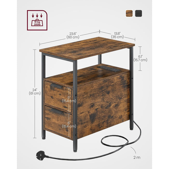Vasagle End Table With Charging Station