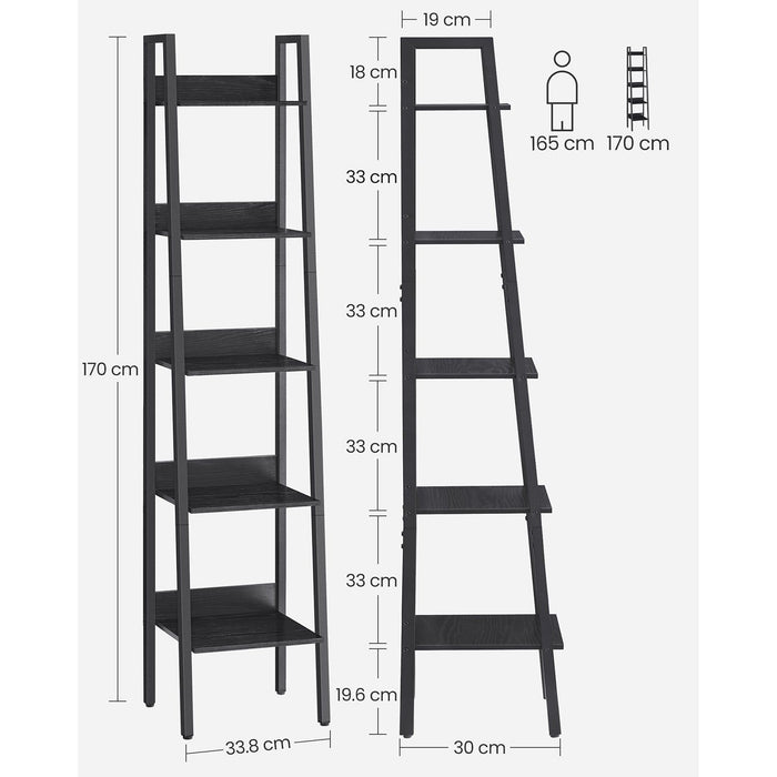 Vasagle 5 Tier Narrow Ladder Shelf Black