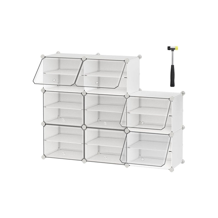 8 Slot White Modular Storage Boxes