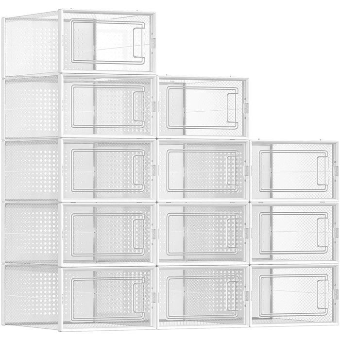 Clear Plastic Shoe Boxes (Pack of 12)