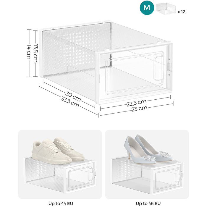 Clear Plastic Shoe Boxes (Pack of 12)