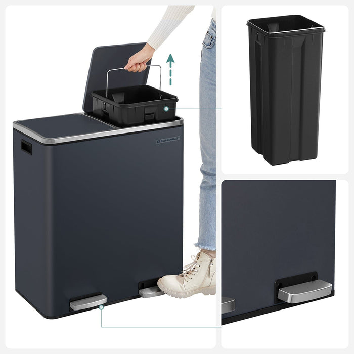 Kitchen Bin With 2 Compartments