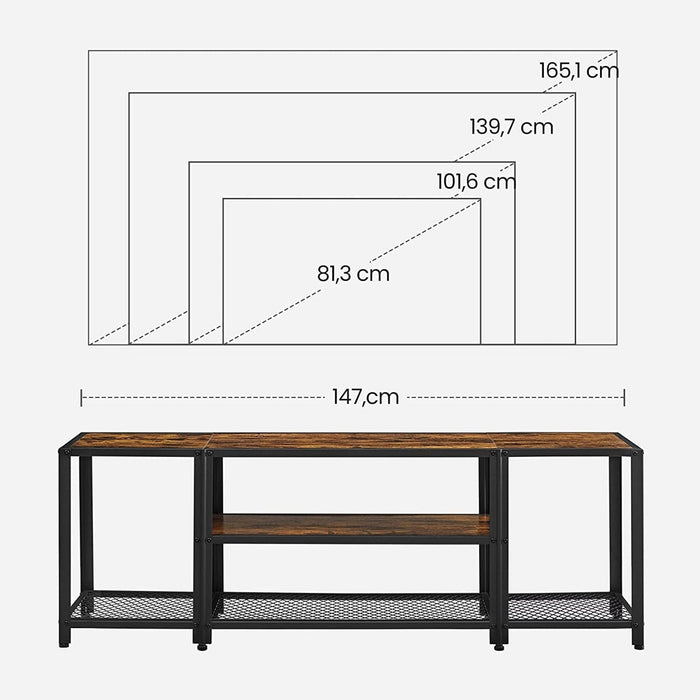 Vasagle TV Stand With Shelves (Up to 65" TVs)