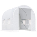 Large Walk In Greenhouse, Galvanised Steel, 2.5x2x2m, White Outsunny