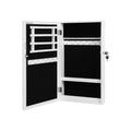 Wall Mounted White Jewellery Cabinet With Mirror and Lock Songmics