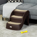 Foldable 3 Step Pet Stairs with Non-slip Mats, 49x38x38cm Pawhut