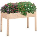 Raised Wooden Flower Beds Outsunny