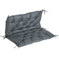 Grey 2 Seater Garden Bench Cushion with Ties - 98x100 cm Outsunny