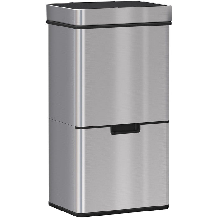 72L Recycling Sensor Bin, Stainless Steel, 3-Compartment