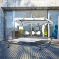 Double Hammock Sun Lounger With Canopy, Wheels, 2 Pillows Outsunny
