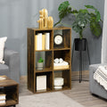 6 Cube Storage Unit, Rustic Brown, Freestanding Bookcase Homcom