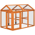 Wooden Chicken Coop with Run Pawhut